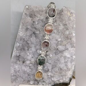 Artisan Lodolite Garden Quartz Stone Bracelet